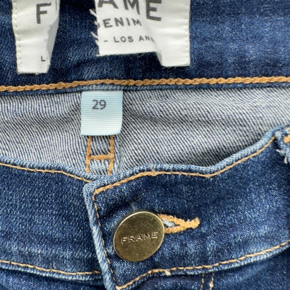Frame Denim Le Skinny de Jeanne Distressed Ripped Knee Jeans Womens Size 29 - Picture 4 of 14